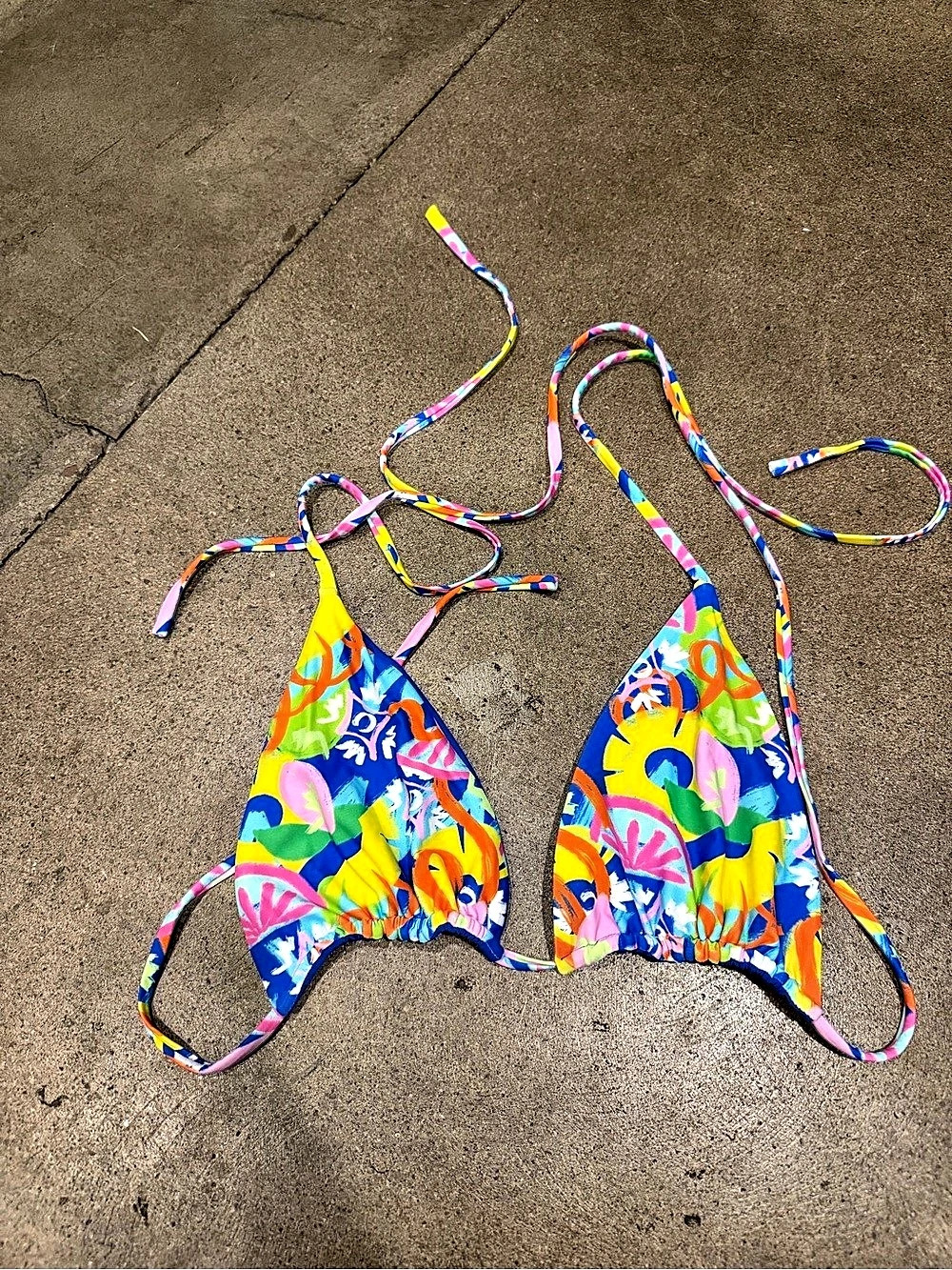 Blackbough Swim Colorful Triangle Bikini Top
